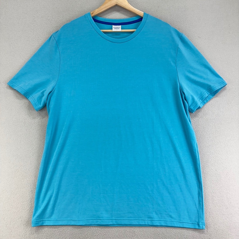 Outdoor Voices T-Shirt Mens Large Blue Comfort Stretch Performance Tee Casual - Picture 2 of 8